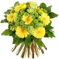 Букет квітів із 9 гербер та 4 хризантем