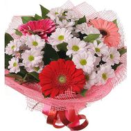 Букет із 4 хризантем і 3 гербер