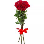 Букет квітів із 7 червоних троянд