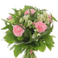 Букет із 17 гвоздик і альстромерії