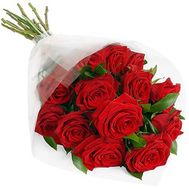 Букет квітів із 13 червоних троянд
