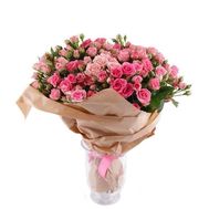 Букет із 27 рожевих троянд