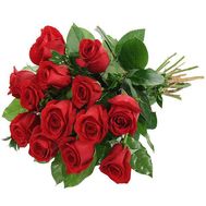 Букет квітів із 13 червоних троянд