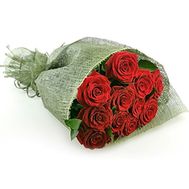 Букет квітів із 11 червоних троянд