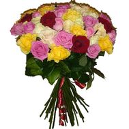 Букет із 39 різнокольорових троянд
