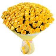 Букет із 101 жовтої троянди