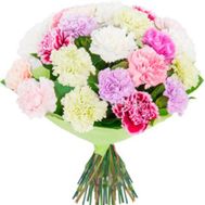 Букет із 35 різнокольорових гвоздик