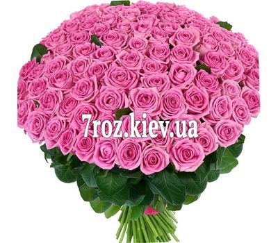 Букет із 101 рожевої троянди