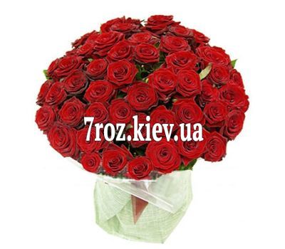 Букет квітів із 51 червоної троянди