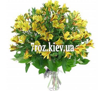 Букет із 9 жовтих альстромерій