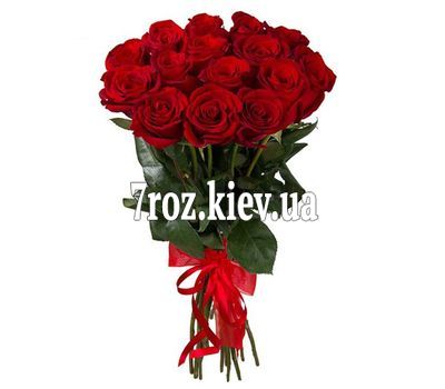 Букет із 15 червоних імпортних троянд