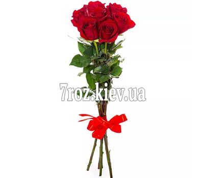 Букет квітів із 7 червоних троянд