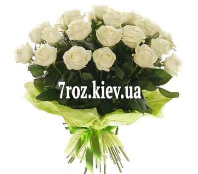 Букет квітів із 21 білої троянди