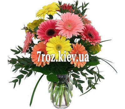 Букет квітів із 11 різнокольорових гербер