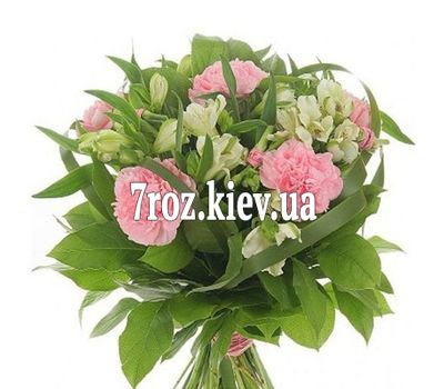 Букет із 17 гвоздик і альстромерії