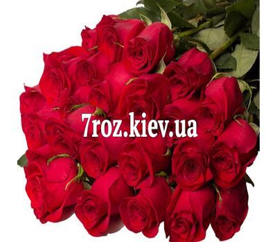 Букет із 25 червоних імпортних троянд