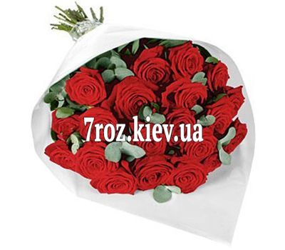 Букет квітів із 21 червоної троянди
