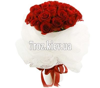 Букет квітів із 25 червоних троянд