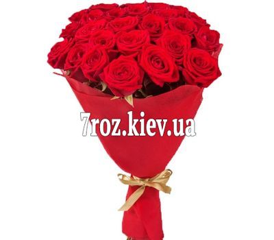 Букет із 21 червоної троянди