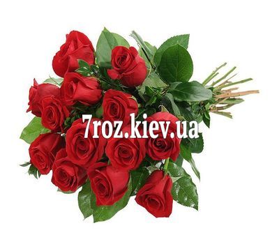 Букет квітів із 13 червоних троянд