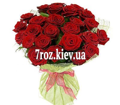 Букет квітів із 25 червоних троянд
