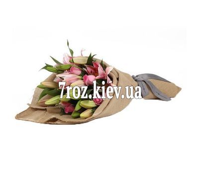 Букет із 5 лілій і 6 роз