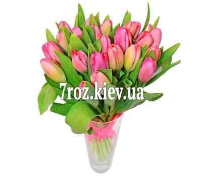 Букет із 21 рожевого тюльпана