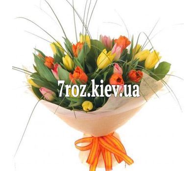 Букет із 29 білих тюльпанів