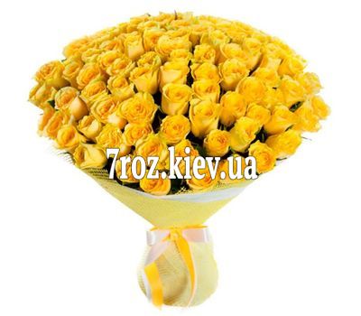 Букет із 101 жовтої троянди