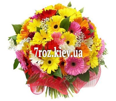 Букет квітів із 45 різнокольорових гербер