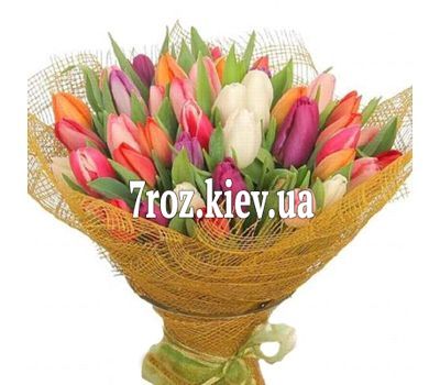 Букет із 85 тюльпанів