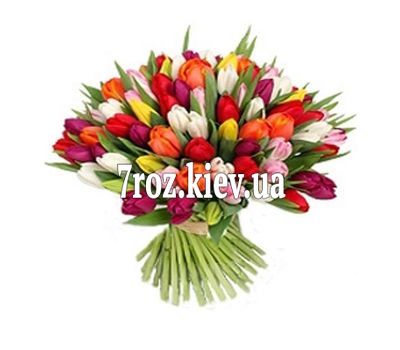 Букет квітів із 101 тюльпана